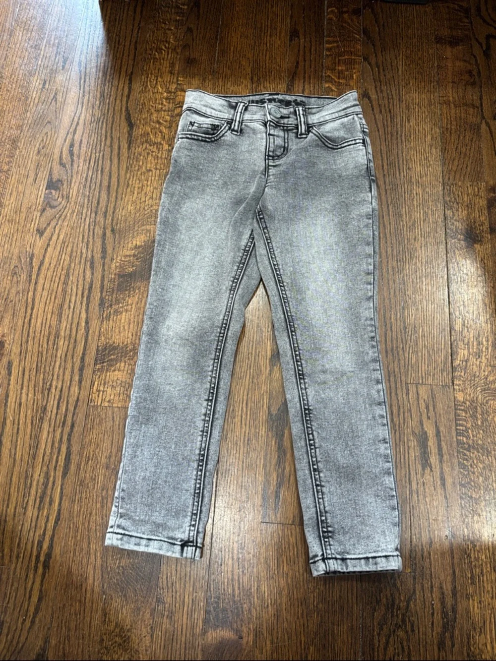 Justice girls Grey Acid Wash Skinny Jeans size 6